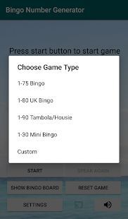 screenshot 1 do Bingo Number Generator